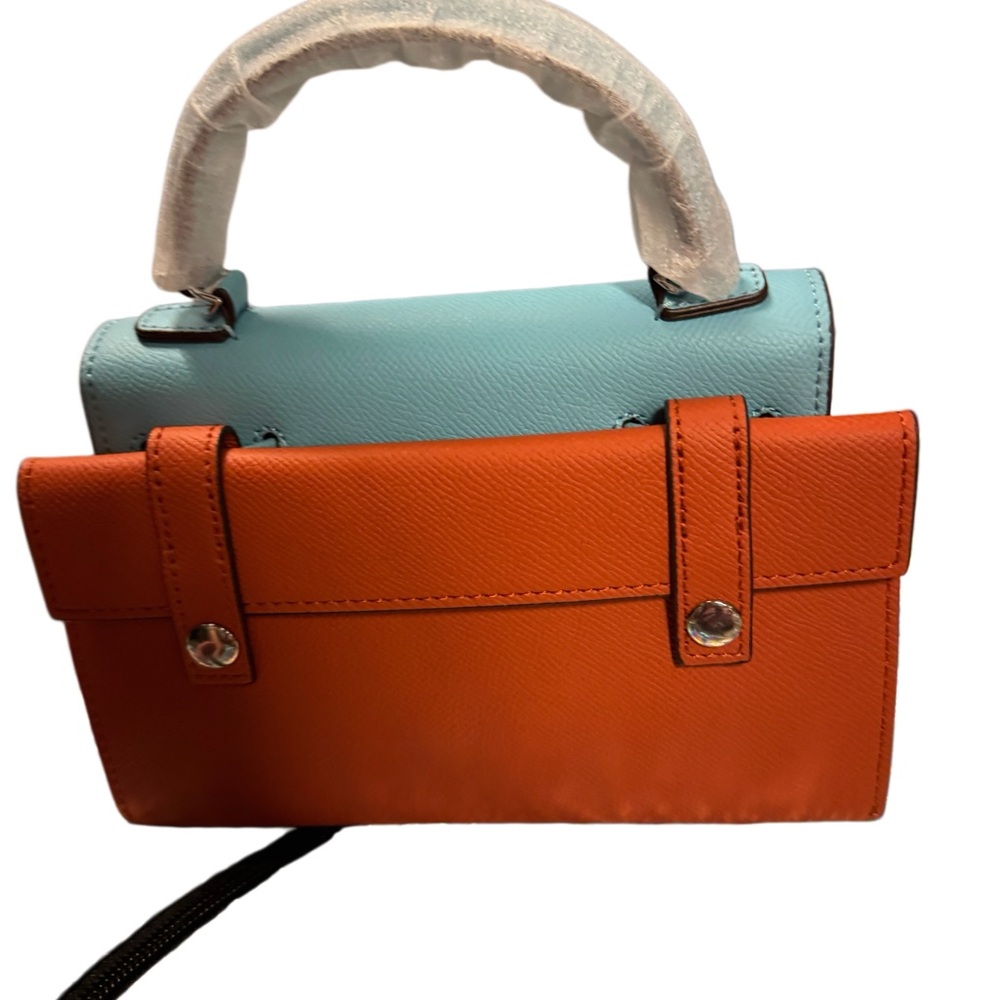 Designer Mosaic Doll Mint Green Leather Handbag - Picture 2 of 11